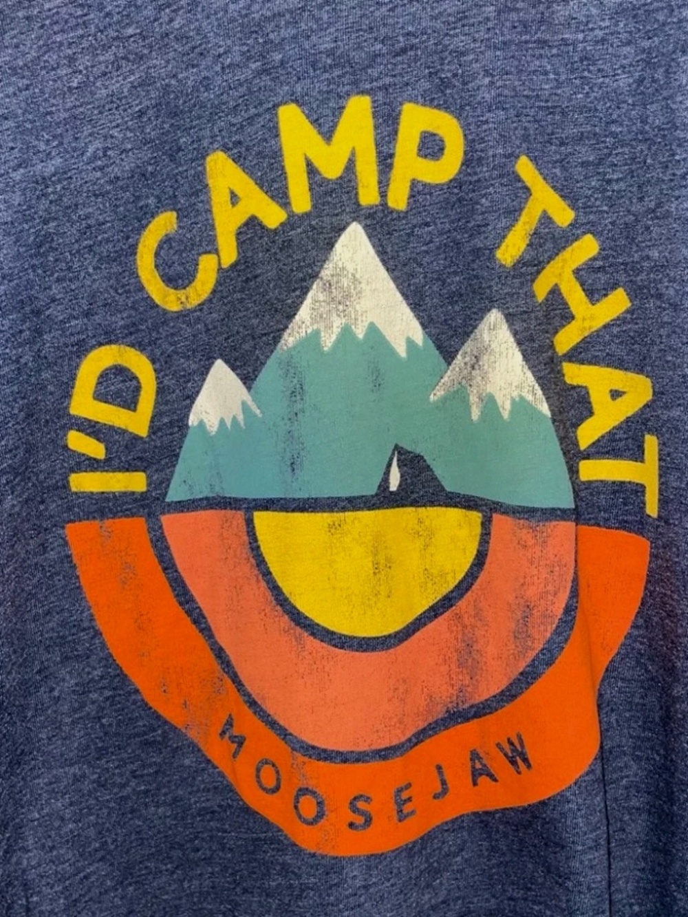 Women’s Moosejaw T Shirt - I'D CAMP THAT - Medium Blue NWT - - Mountains - Picture 3 of 8